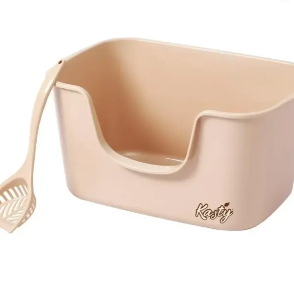 Kasty High Sided Cat Litter Tray – Beige