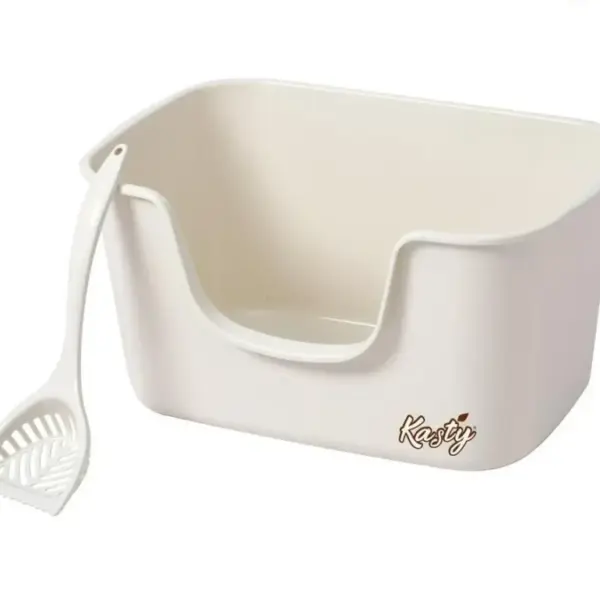 Kasty High Sided Cat Litter Tray – White