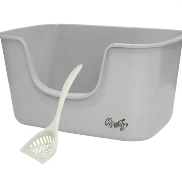 Kasty High Sided Cat Litter Tray – Grey